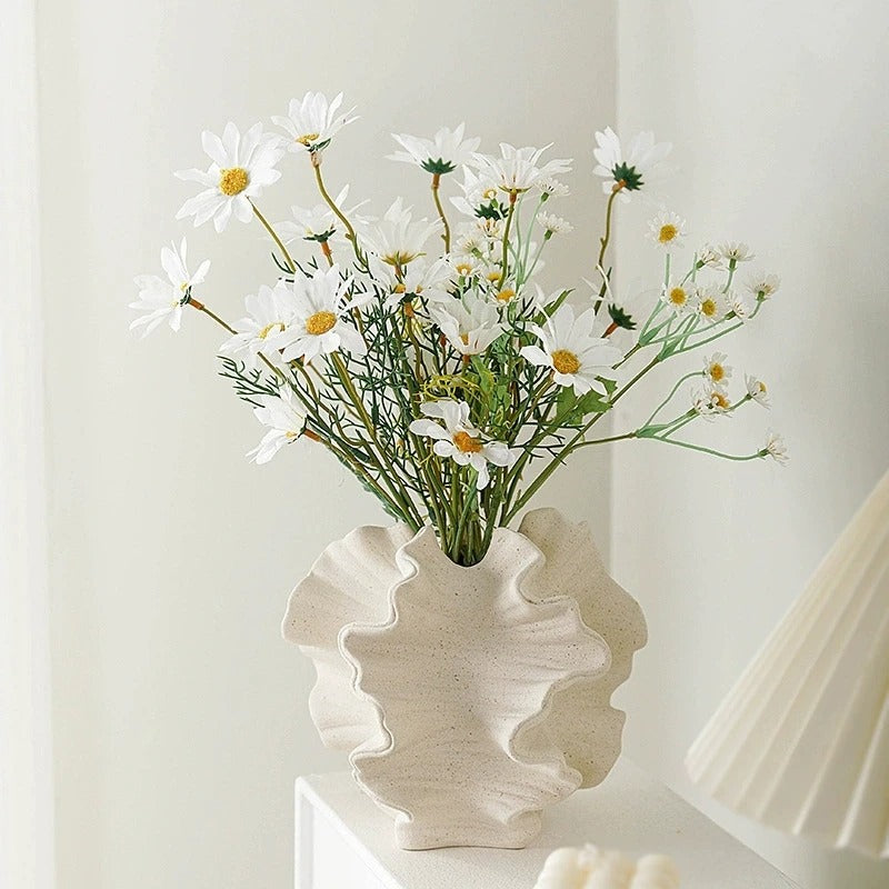 Minimalist Mirage Vase Ornament Ceramic Coral Vase Nordic Art Beige Living Room Desktop Center Decoration