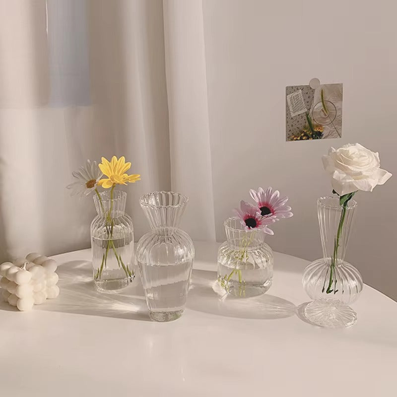 Transparent Flower Vase Glass Flowers Bottle Hydroponics Plant Flower Vases Wedding Home Desktop Decorations Florero
