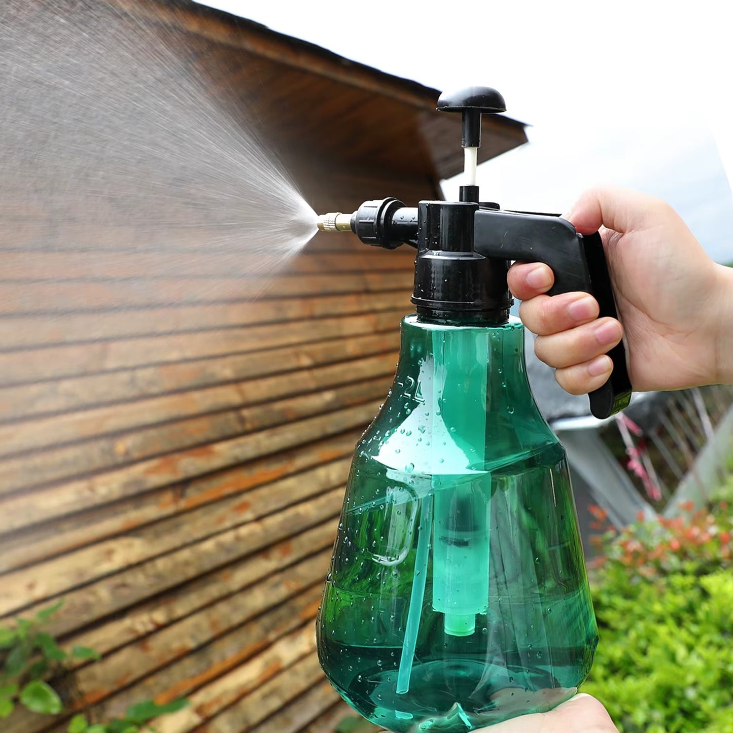 Flower Watering Pot with Column Pattern Air Pressure Spray Nozzle Spray Bottle Sprayer Planting Garden Watering Irrigation