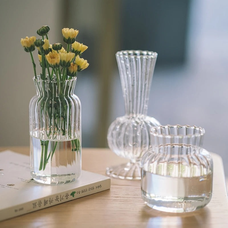 Transparent Flower Vase Glass Flowers Bottle Hydroponics Plant Flower Vases Wedding Home Desktop Decorations Florero