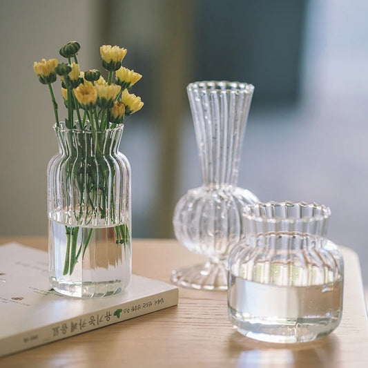 Transparent Flower Vase Glass Flowers Bottle Hydroponics Plant Flower Vases Wedding Home Desktop Decorations Florero