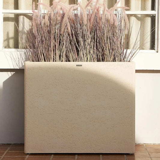 Tall Rectangular Composite Planter Durable All-Weather Use with Drainage Holes,Large Rectangular Planter