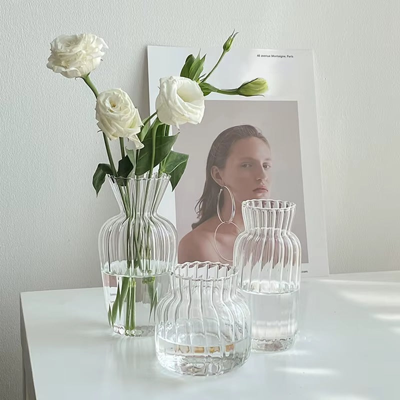 Transparent Flower Vase Glass Flowers Bottle Hydroponics Plant Flower Vases Wedding Home Desktop Decorations Florero