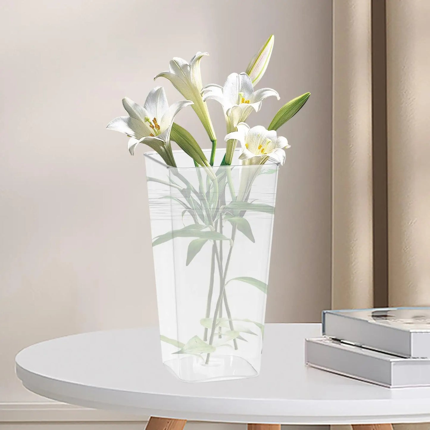 Acrylic Flower Vase Tall Shatterproof Modern Break Resistant Florist Arrangement for Living Room Party Table Bedroom Home Decor