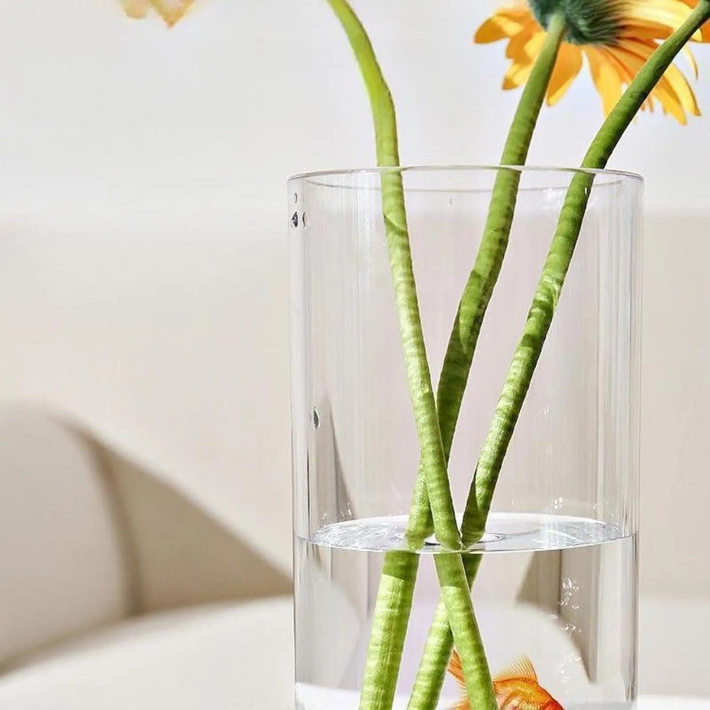 Acrylic Cylinder Flower Vase Floral Arrangements Floor Organizer Storage Tall Vase Modern Clear for Desk Living Room Office
