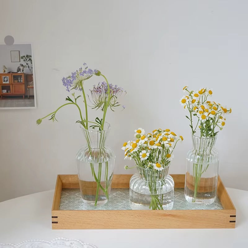 Transparent Flower Vase Glass Flowers Bottle Hydroponics Plant Flower Vases Wedding Home Desktop Decorations Florero