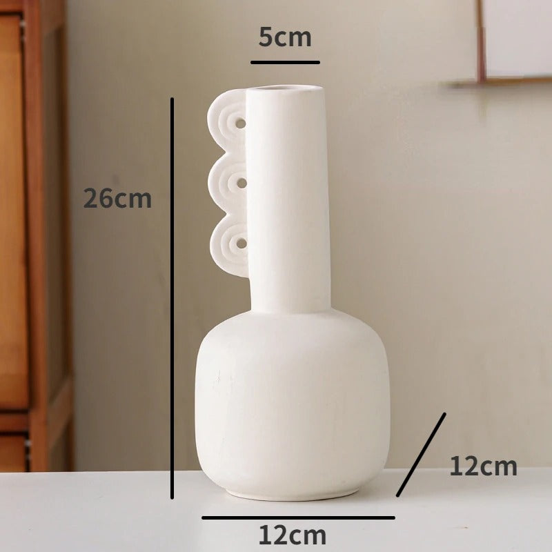 Superior Sense of Ceramic Vase Light Luxury Retro Double Ear Flower Arrangement Hydroponic Vase Home Decoration Crafts Ornaments