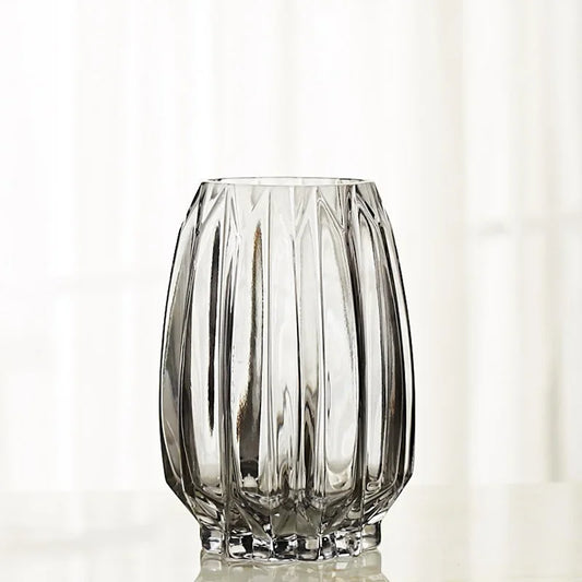 Nordic Thicken Glass Vase Transparent Black Vase Glass Living Room Flower Vases Home Decor Dried Flower Bottle Bar Decoration